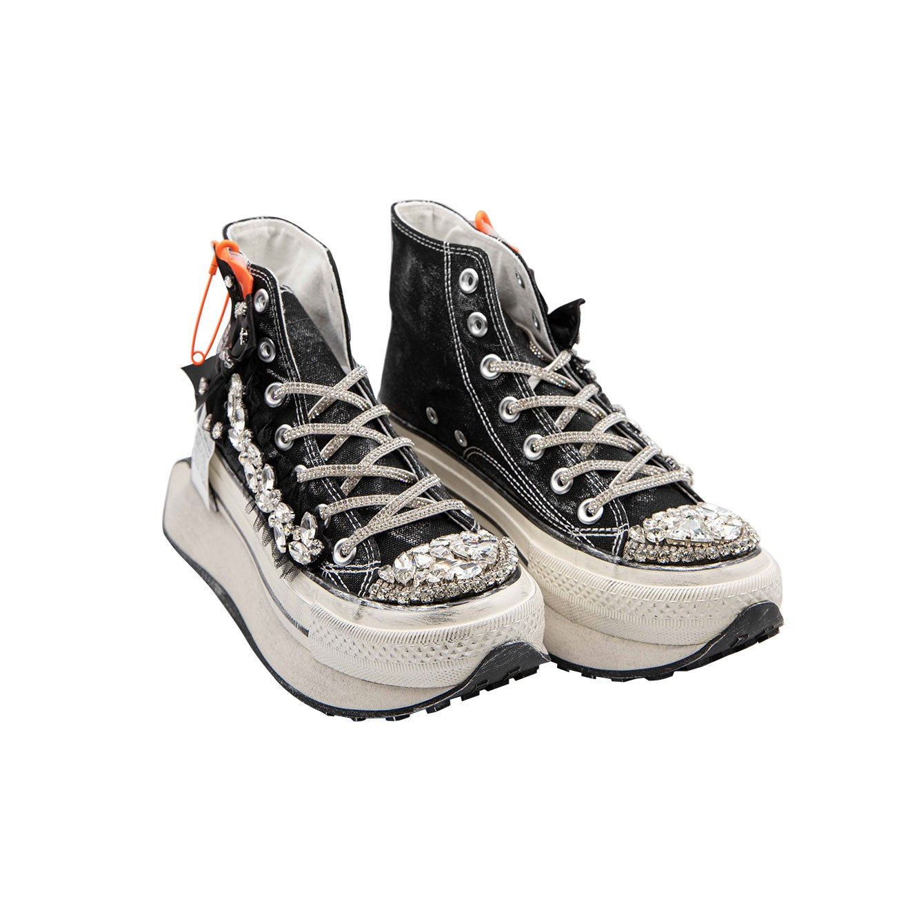 Sneaker fabric high - Nero