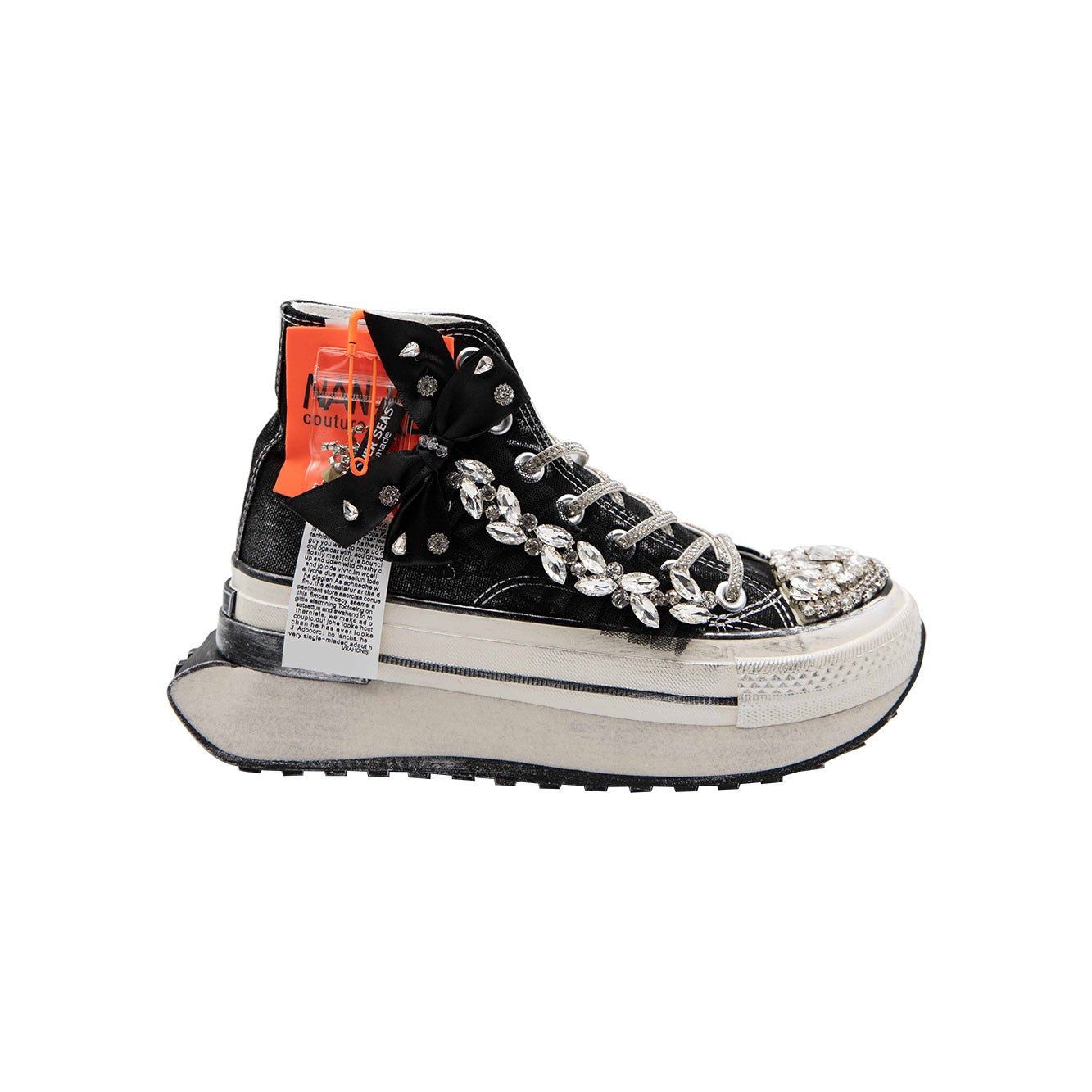 Sneaker fabric high - Nero